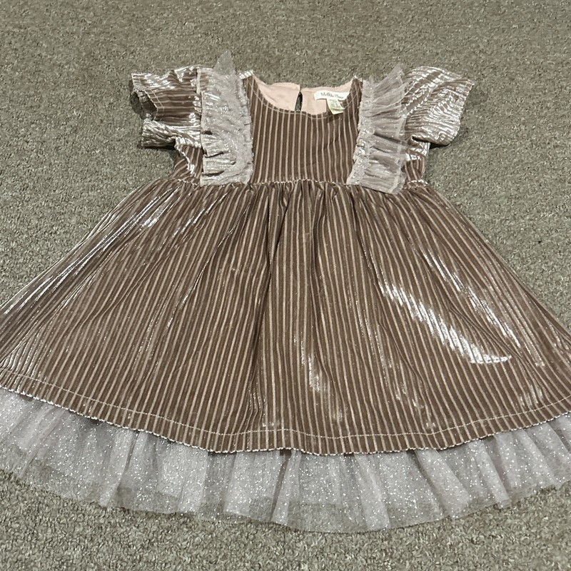 Matilda Jane size 2 Just Imagine Metallic Kori Ribbed Velour Tulle Dress 