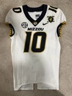 Game Worn Men's Nike White Missouri Mizzou Tigers Used Football Jersey Sz 40 #10