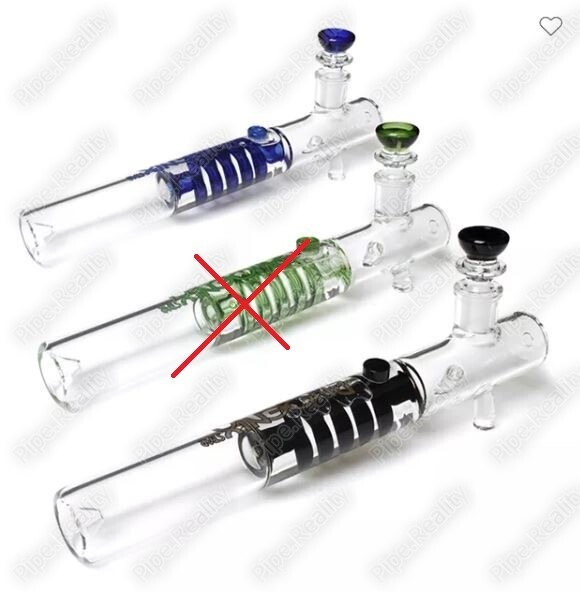 12"  Glass Steamroller Pipe Glycerin Freezable Coil Matching Removable 19mm Bowl