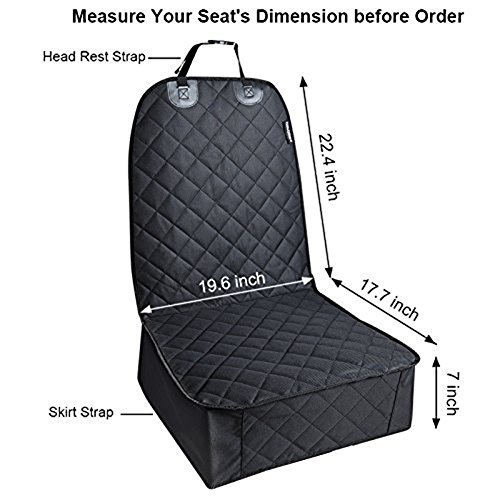 Funda de asiento delantera URPOWER para mascotas para automóviles resistente al agua y respaldo de goma antideslizante con... - Imagen 2 de 7