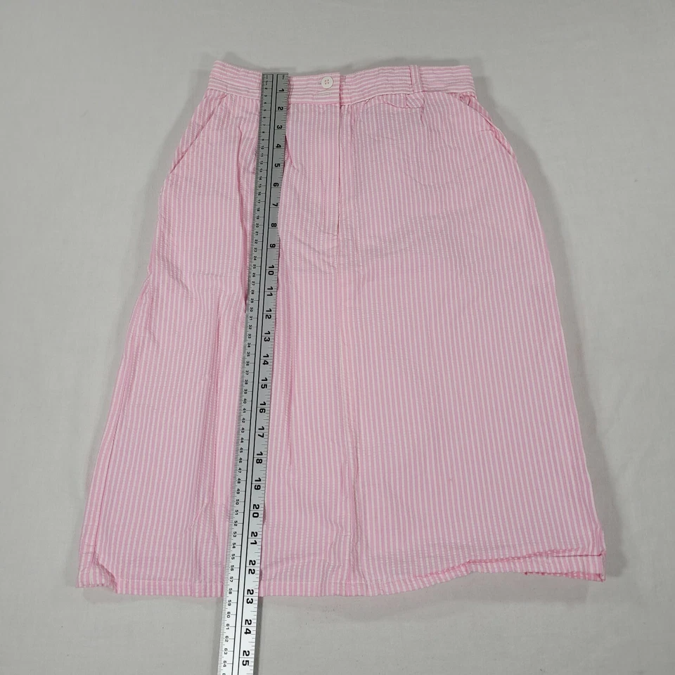 Falda De Colección Eileen West Para Mujer Hasta la Rodilla Rosa Y Blanco Rayas Talla 8 Foto 2 de 4