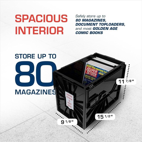 5 contenedores de plástico para revistas BCW apilables caja de documentos estuche de almacenamiento para revistas a largo plazo - Imagen 3 de 10