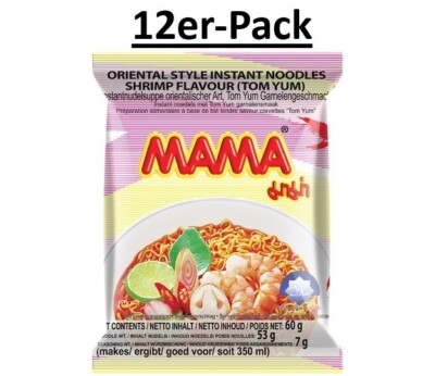 MAMA Instant Nudeln Tom Yum Garnelen 12er Pack (12x60g)