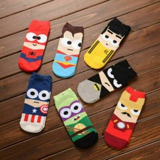7 pares de calcetines informales de vestir de superhéroe divertidos de algodón de dibujos animados de Marvel Comics para hombre