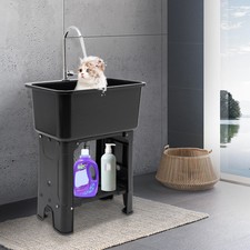 Modern Utility Sink With Faucet Freestanding Utility Sink with Storage Shelf