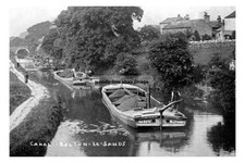 pt0931 - Barges on Canal , Bolton-Le-Sands , Lancashire - print 6x4