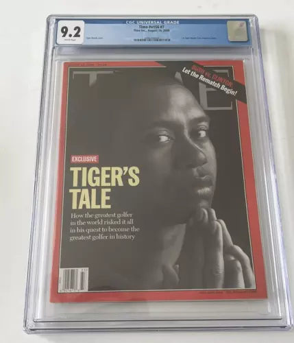 CGC 9.2  NEWSSTAND TIGER WOODS 1st TIME Cover August 14 2000 Tiger's Tale