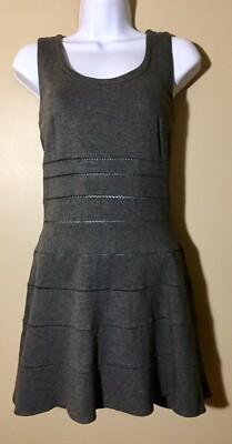 Issa London Size 8 Gray Ponte Tank Short Dress Designed In England Sleeveless