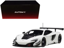 Mclaren 650S GT3 White with Black Accents 1/18 Toys Kids Gift Car by Autoart
