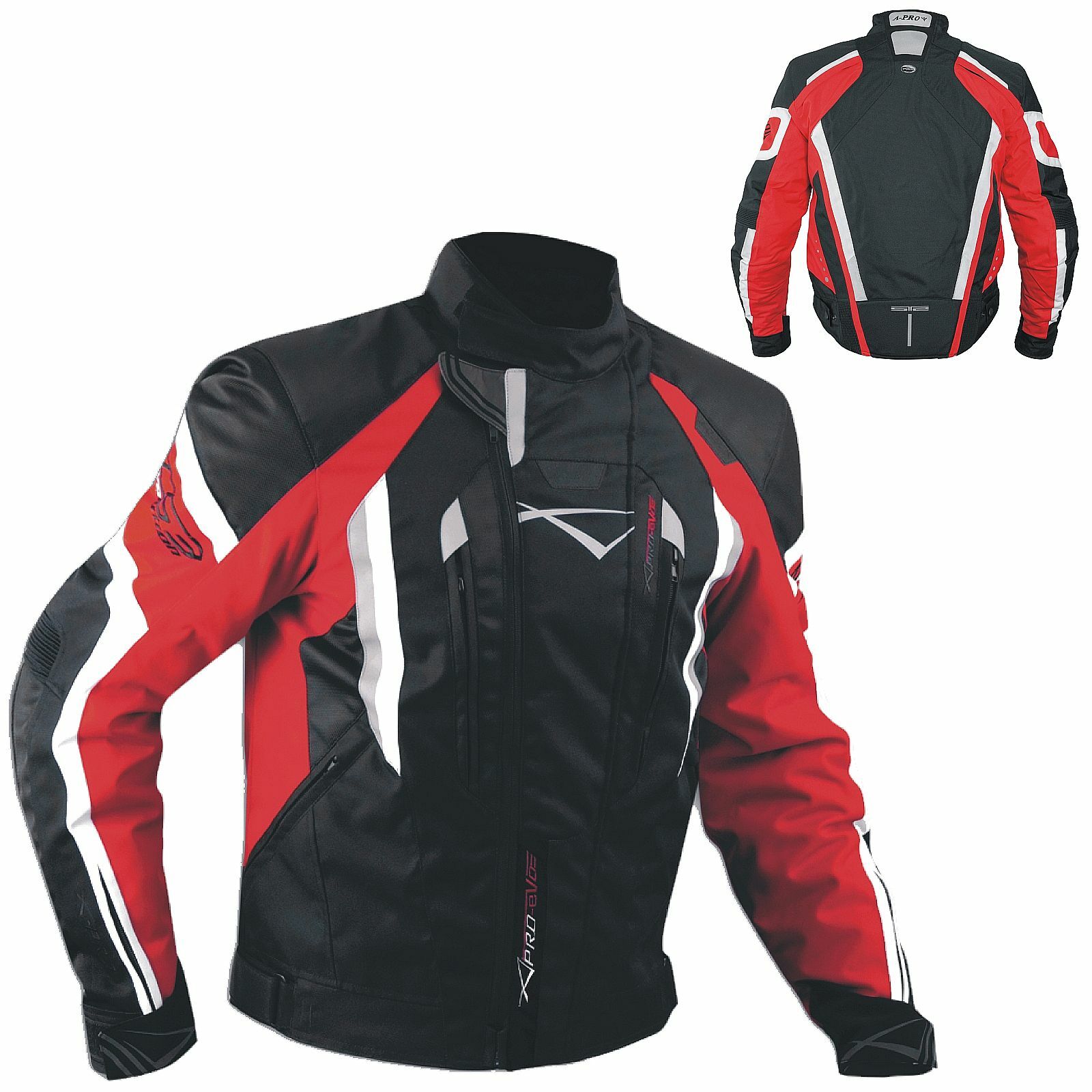Motorbike Motorcycle Waterproof CE Armours Textile Thermal Tex Jacket  Red S