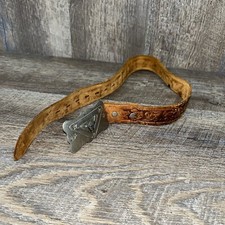 Rare VTG Disney Leather Engraved Belt w/ Mickey, Donald, Pinocchio,  Scamp
