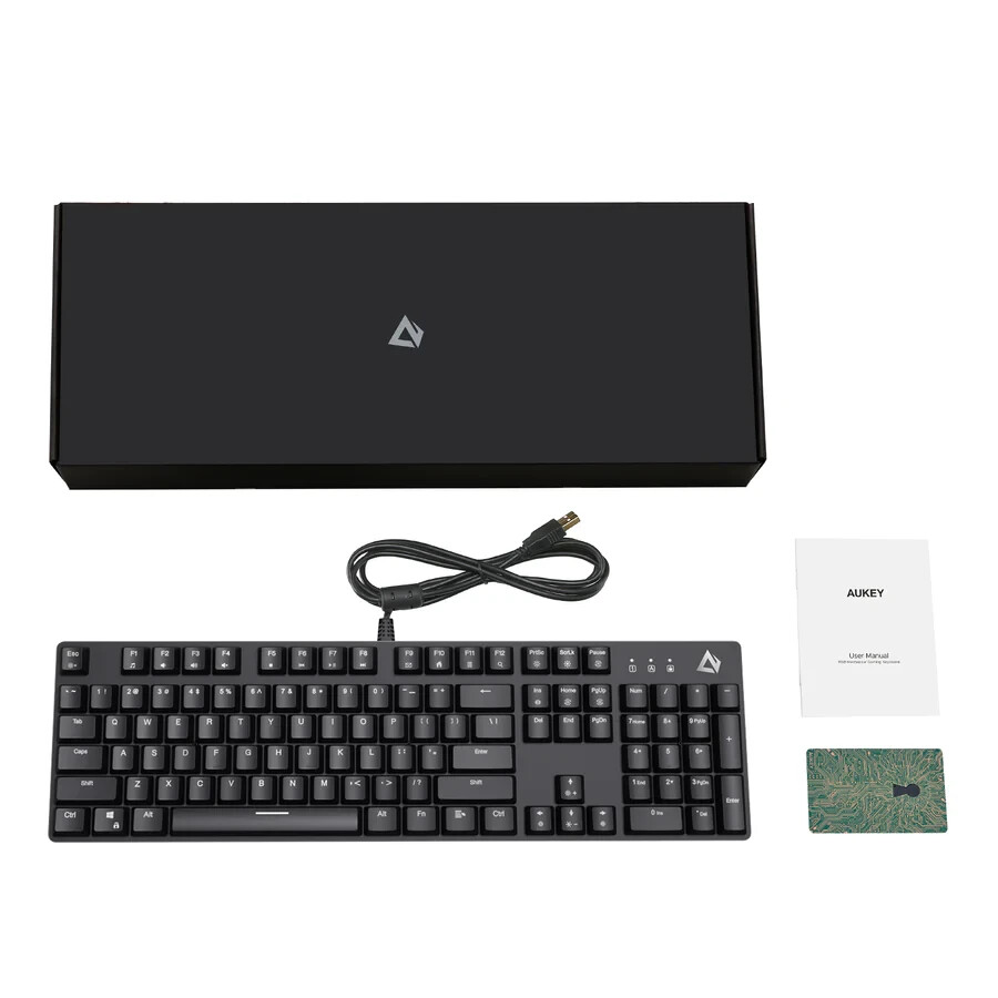 AUKEY KM-G12 Mechanical Keyboard 104key - Brown Switches - New (USAN1023049)
