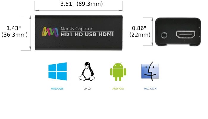 Marsis HD1 USB HDMI Capture Card 1 CH HD 1080P60 USB HDMI Capture Card - Image 2 of 2