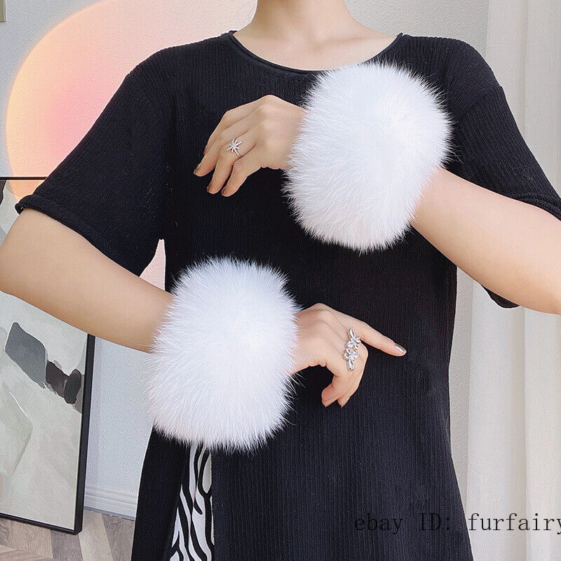 Zdfurs * High Quality Fox Fur Cuffs Hot Sale Wrist Warmer Genuine Fox Fur Cuff Arm Warmer Lady