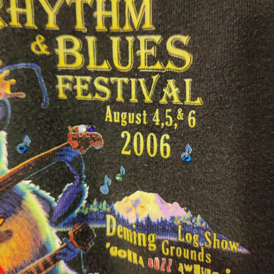 Camiseta R&B 11th Annual Mt Baker Festival Mujer Talla XL Negra Camiseta Manga Corta Foto 4 de 4