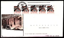 Scott 2905 10 Cents Auto Bulk Rate Top Pop Hand Painted FDC PNC Strip 4 Of 50