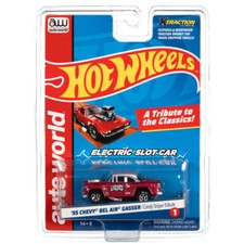 Auto World Hot Wheels 55 Candy Striper Xtraction 1955 Chevy Bel Air HO Slot car 