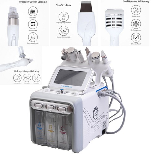 6 in 1 Hydrogen Oxygen Water Hydro Dermabrasion Cleansing Facial Care Machine - Picture 12 of 17