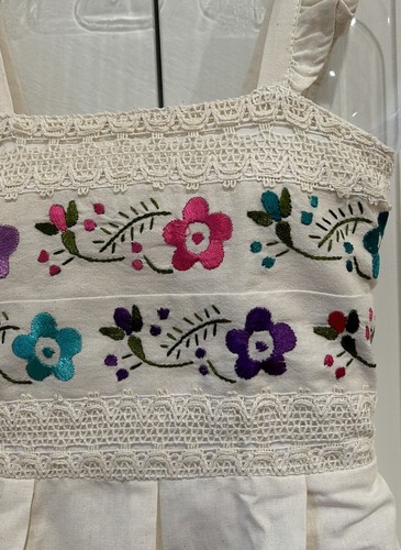 Mexican Girls Dress With Hand Embroidered. - Picture 3 of 7