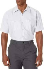 Red Kap Men's Size Industrial Work Shirt Regular Fit Short Sleeve