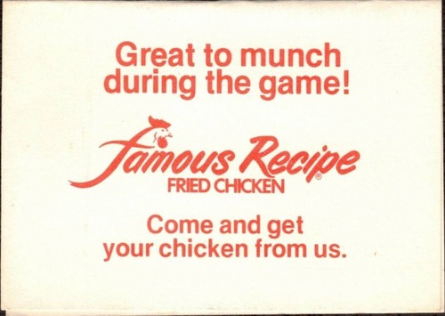 1978 Cincinnati Reds pocket schedule sponsored by WDTN TV2 and Famous Recipe - Picture 3 of 3