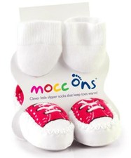 Babies Mocc Ons Baby Slipper Moccasin 6-12m Red Sneaker