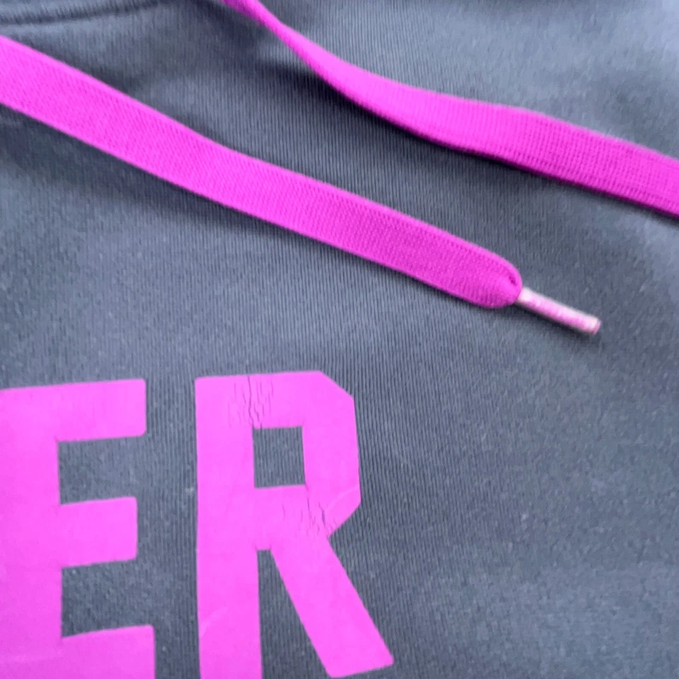 Under Armor Hoodie Women Medium Gray Purple Sweatshirt Sweater Semi Fitted 41 — 第 4/4 张图片