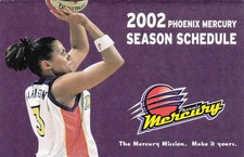 2002 PHOENIX MERCURY WNBA BASKETBALL POCKET SCHEDULE