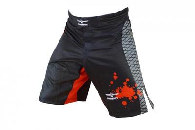 MMA Shorts schwarz-rot-grau, Stretch