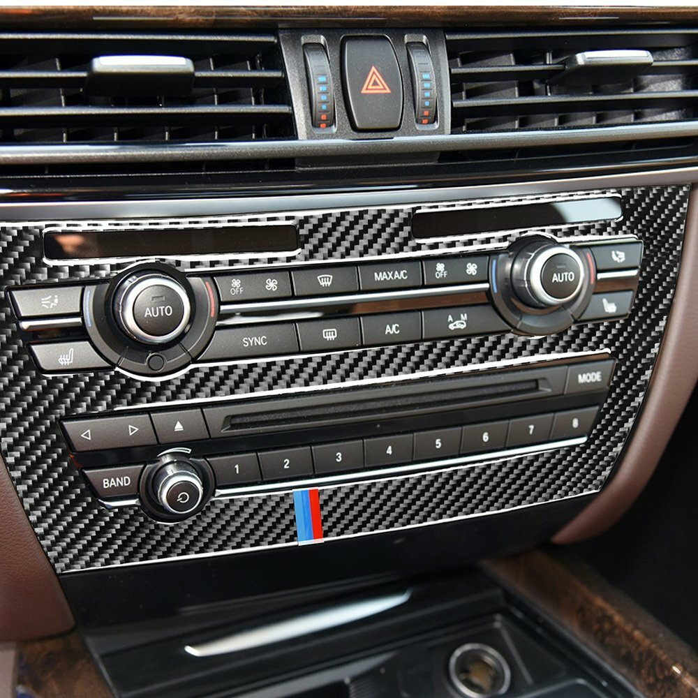 Real Carbon Fiber Center Control CD Panel Trim Fit For BMW X5 F15
