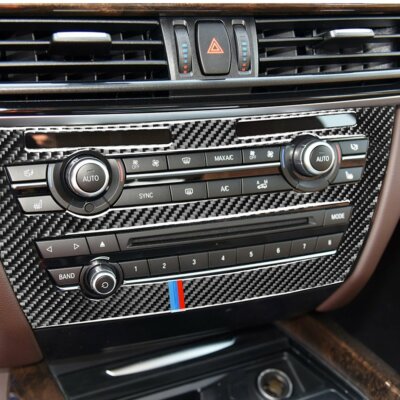 Real Carbon Fiber Center Control CD Panel Trim Fit For BMW X5 F15
