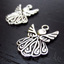 Angel Charms 15mm Antiqued Silver Plated Pendants C8772 - 10, 20 Or 50PCs