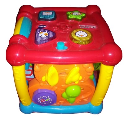 Vtech BUSY LEARNERS ACTIVITY CUBE Red Yellow Music Lights Sounds Activities 