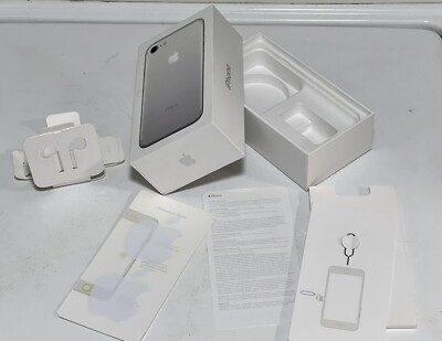 Apple iPhone 7 32gb Silver BOX Sim Card Key 2 Logo Stickers NO PHONE