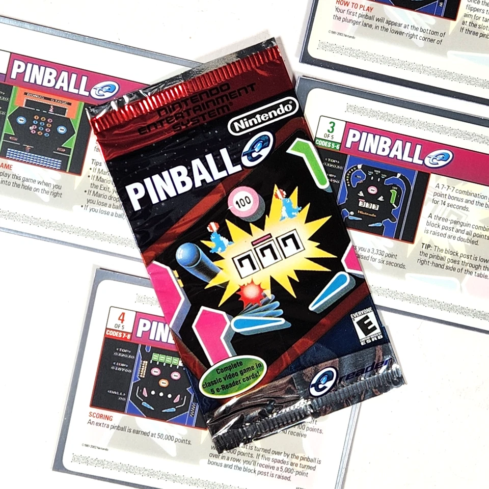 2002 Nintendo E-Reader Pinball Game Boy Advance Complete 5 Cards Set Opened New! - Image 2 of 4