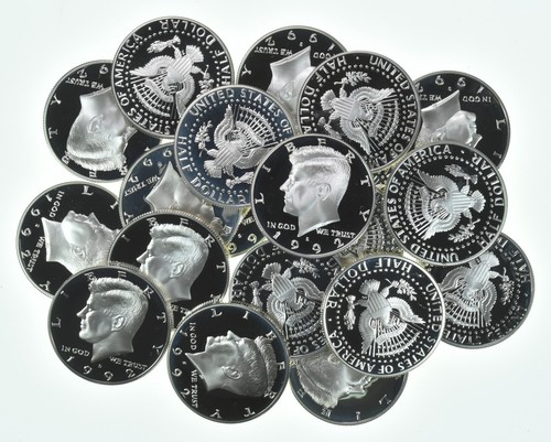 Lot (20) 1992-S Kennedy Half Dollar 90% Silber 10 $ Nennwert *9567