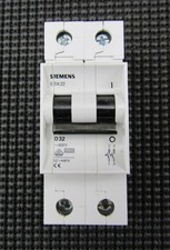SIEMENS 5SX22 D32 480V 32A 2PD TRIP CURVE MINI CIRCUIT BREAKER - NEW NO BOX