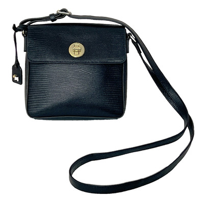 Radley Handtasche Umhängetasche klein Colebrook Faux Lizard schwarz Leder UVP 159