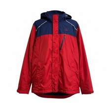 LL Bean Jacket Youth Boys Size XL 18 Red Blue Trail Model Rain Coat Hooded Tek