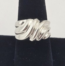 VTG Sterling Silver Sculptural Modernist Ring Size 8 Solid 925 Wide Band - 6.6g