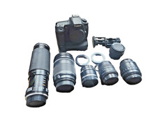 Canon EOS 60D DSLR Kit  EF-S 18  200mm AF  5 Vintage Lenses  Rode Mic  Bag