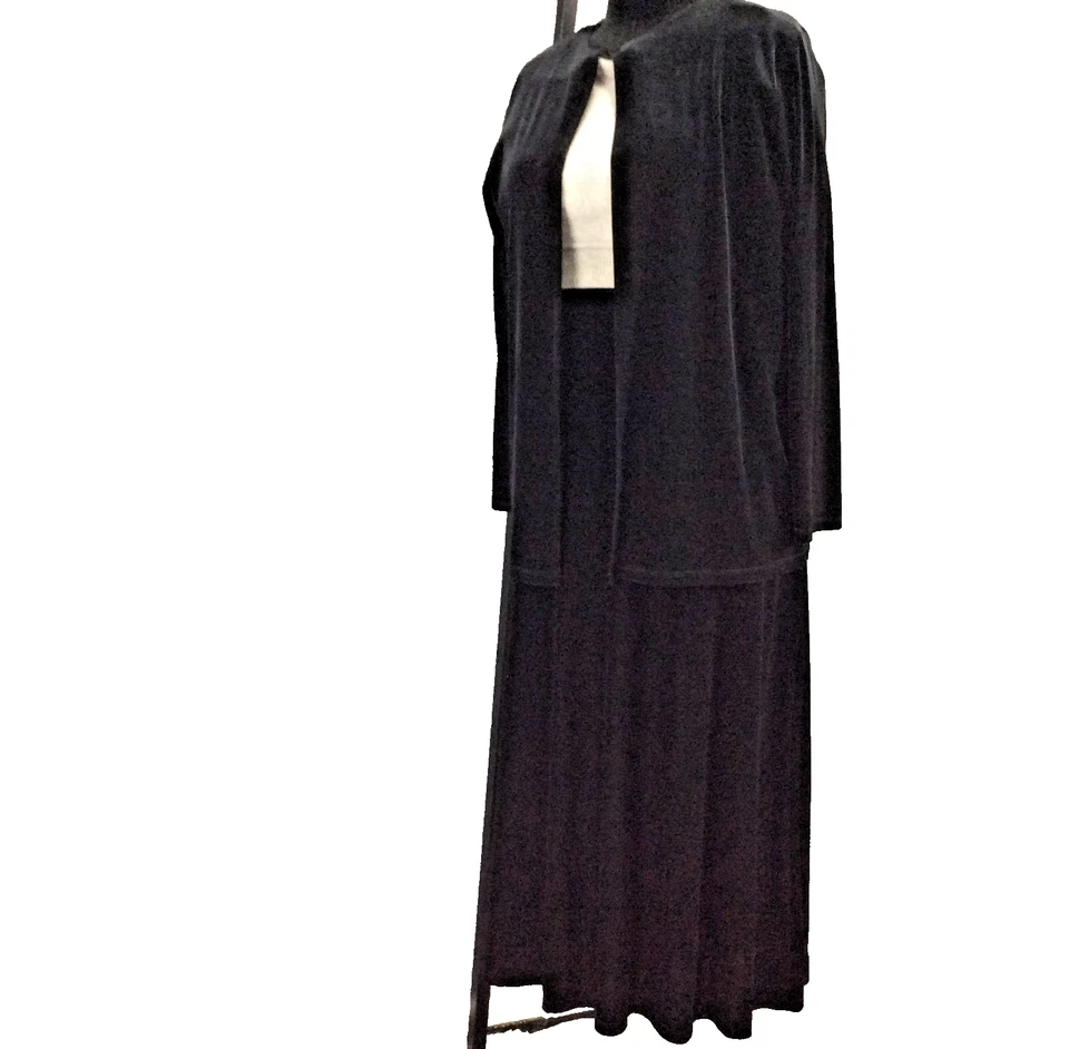 AGB Byer California Skirt Jacket Set Womens XL Velvet Maxi A-Line Classic Suit Foto 3 de 4
