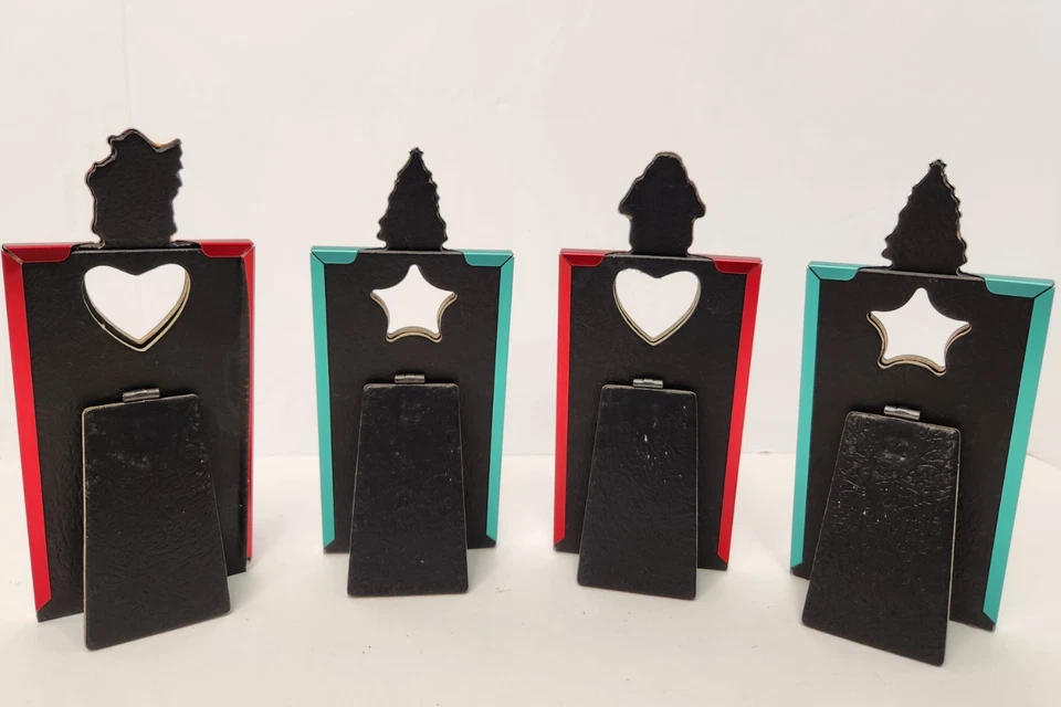 Juego de 4 marcos de fotos de Navidad marco de fotos de vacaciones lote de copos de nieve de 2x3 pulgadas Foto 2 de 4