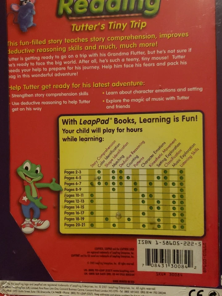 Leapfrog Leap Pad Start Sistema de Aprendizaje Pre-Lectura Tutter's Tiny Trip Nuevo  Foto 4 de 4