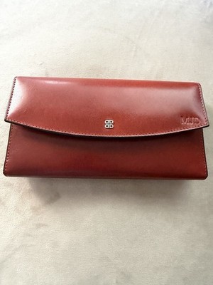 Accessories in Leather by BOSCA Wallet Clutch Hand Stained Hide Snap Close Flaw 