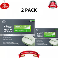 Dove Men Care Extra Fresh 3-in-1 Body Face Shaving Bar 4 oz 8 Bars, 2 Pack