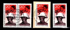 DDR 1958 Michel 662 postfrisch, gestempelt auf Briefausschn. + Doppelst&uuml;ck