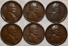 6x Tougher Date Lincoln Cents, 1910-S, 1912-D, 1913-D, 1923-S, & 1926-S