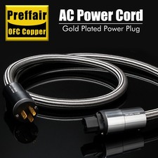 12AWG AC OFC Power Cable Gold Plated US Power Cord for HIFI Speaker Player