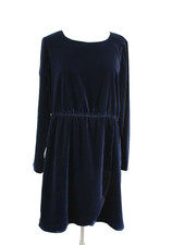 J Crew Factory Navy Blue Velvet Tulip Hem Dress Size 12 K3470 2018